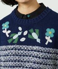 GJFDD01200 Jocomomola(ホコモモラ) Nide de pajaro ファンシーヤーンニットベスト ネイビー