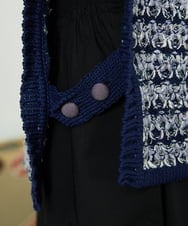 GJFDD01200 Jocomomola(ホコモモラ) Nide de pajaro ファンシーヤーンニットベスト ネイビー