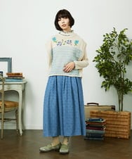 GJFDD01200 Jocomomola(ホコモモラ) Nide de pajaro ファンシーヤーンニットベスト アイボリー