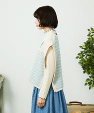 GJFDD01200 Jocomomola(ホコモモラ) Nide de pajaro ファンシーヤーンニットベスト アイボリー