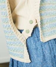 GJFDD01200 Jocomomola(ホコモモラ) Nide de pajaro ファンシーヤーンニットベスト アイボリー