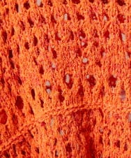 GJFDE02200 Jocomomola(ホコモモラ) Molino チュールヤーン透かし編みニット オレンジ