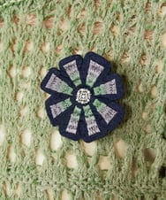 GJFDE02200 Jocomomola(ホコモモラ) Molino チュールヤーン透かし編みニット グリーン