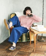 GJFDE31180 Jocomomola(ホコモモラ) カラーネップニットプルオーバー レッド