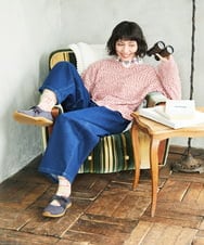 GJFDE31180 Jocomomola(ホコモモラ) カラーネップニットプルオーバー レッド