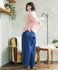 GJFDE31180 Jocomomola(ホコモモラ) カラーネップニットプルオーバー レッド