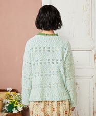 GJFDE31180 Jocomomola(ホコモモラ) カラーネップニットプルオーバー ブルー