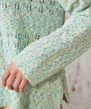 GJFDE31180 Jocomomola(ホコモモラ) カラーネップニットプルオーバー ブルー