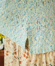 GJFDE31180 Jocomomola(ホコモモラ) カラーネップニットプルオーバー ブルー