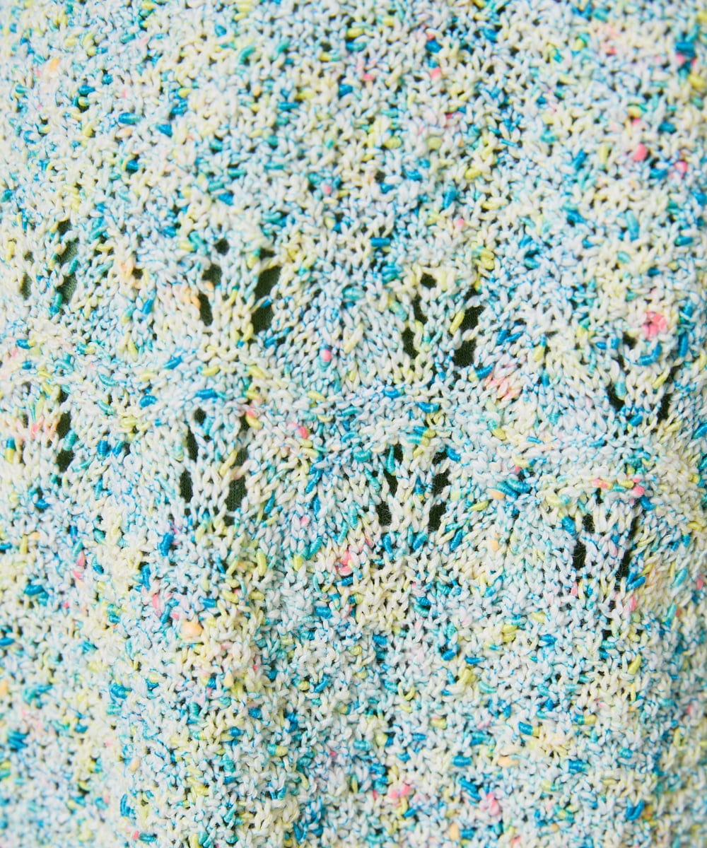 GJFDE31180 Jocomomola(ホコモモラ) カラーネップニットプルオーバー ブルー