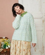 GJFDE31180 Jocomomola(ホコモモラ) カラーネップニットプルオーバー ブルー