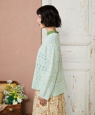 GJFDE31180 Jocomomola(ホコモモラ) カラーネップニットプルオーバー ブルー