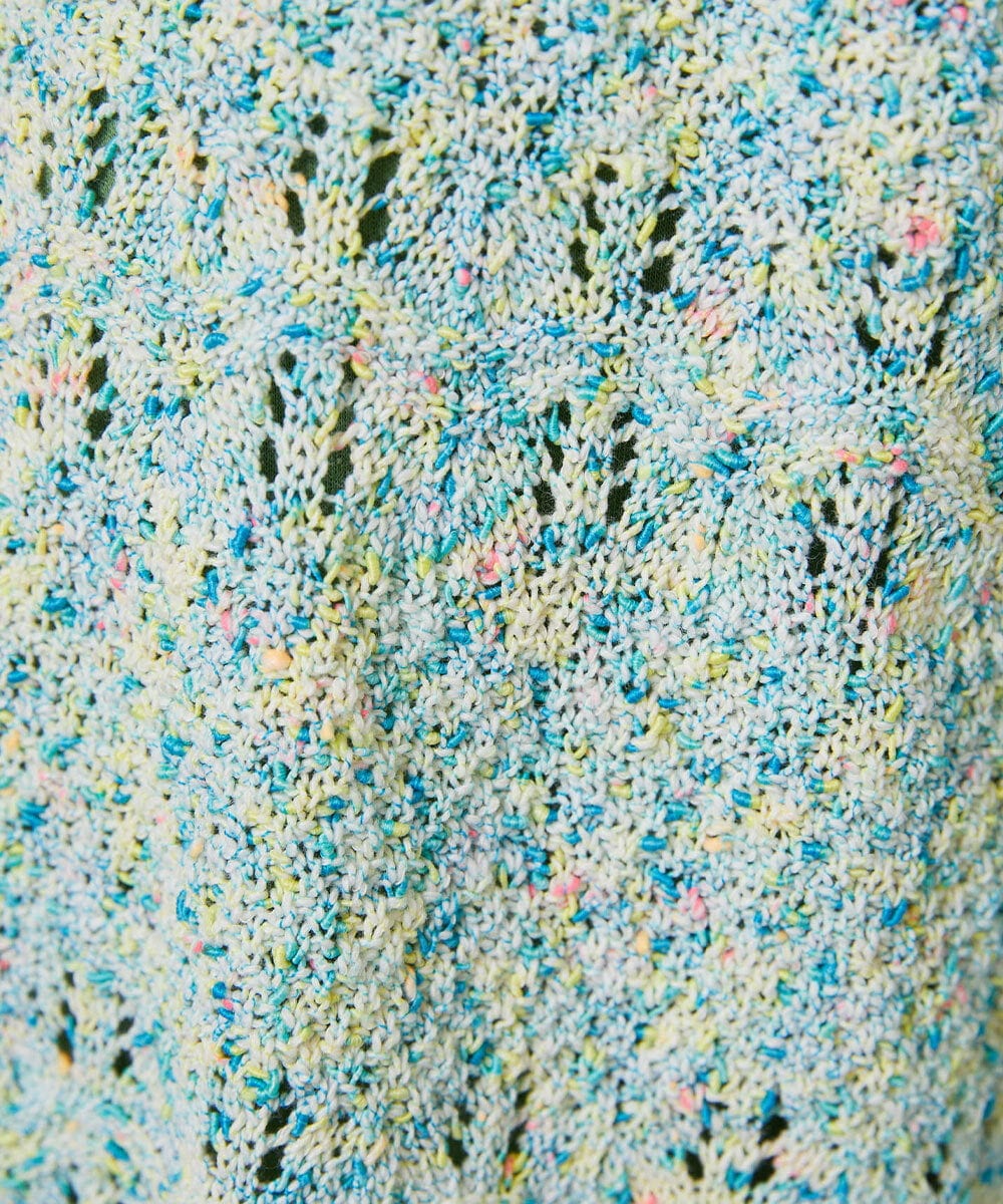 GJFDE31180 Jocomomola(ホコモモラ) カラーネップニットプルオーバー ブルー