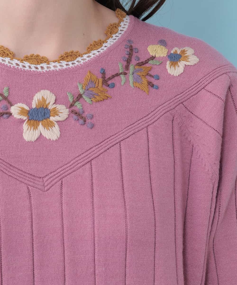 Jocomomola ホコモモラ Ramo Emb フラワー刺繍ニットプルオーバー イトキンオンラインストア Jocomomola ホコモモラ Ramo Emb フラワー刺繍ニットプルオーバー イトキンオンラインストア