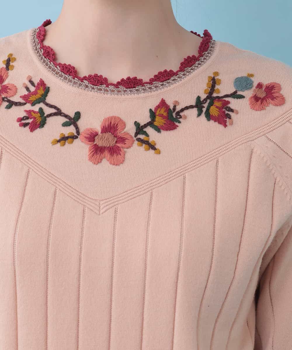 Jocomomola ホコモモラ Ramo Emb フラワー刺繍ニットプルオーバー イトキン オンラインストア Jocomomola ホコモモラ Ramo Emb フラワー刺繍ニットプルオーバー イトキン オンラインストア
