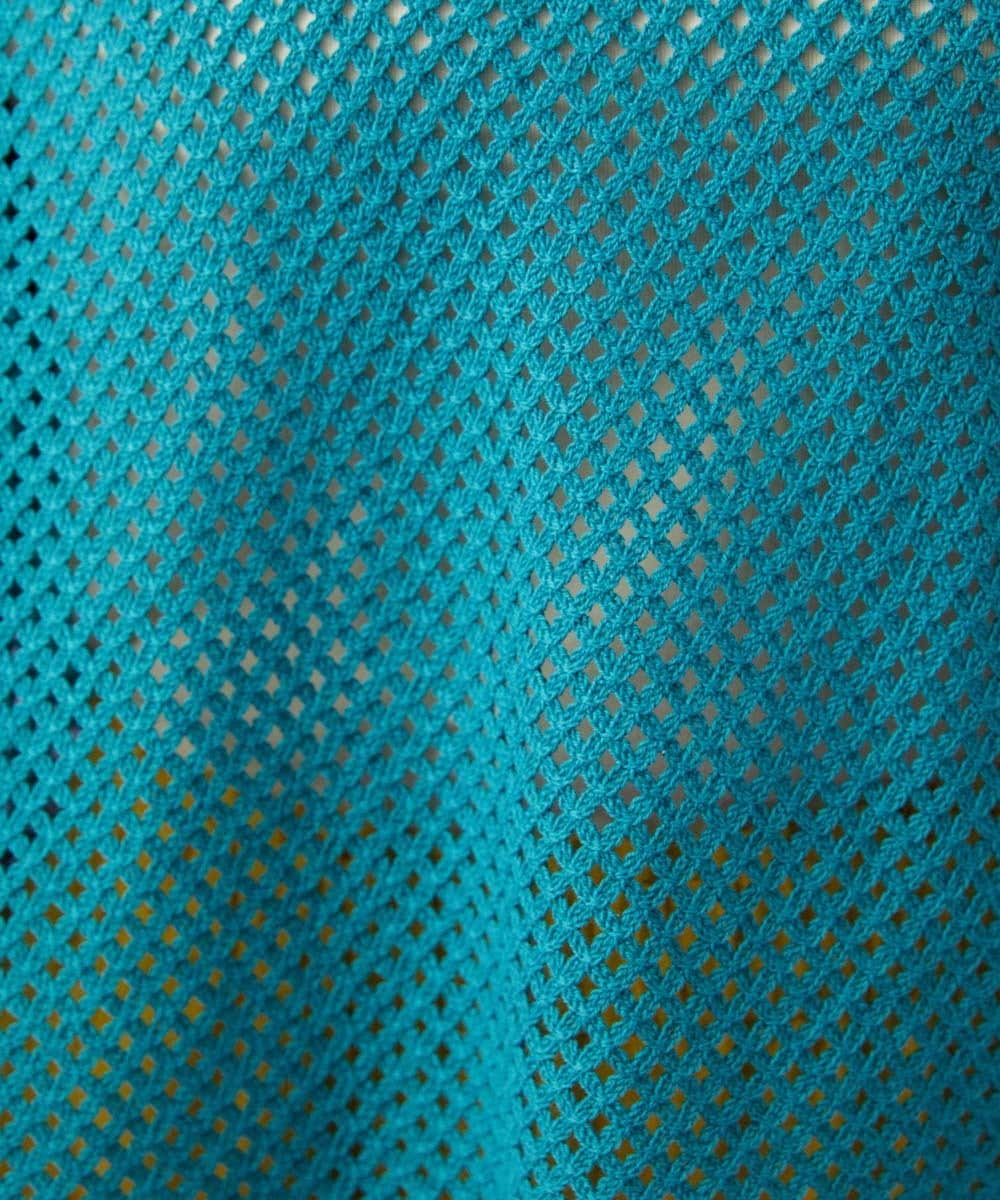 GJFFD31200 Jocomomola(ホコモモラ) 【2WAY】Volar フラワーモチーフ半袖ニットベスト ブルー