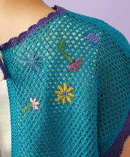 GJFFD31200 Jocomomola(ホコモモラ) 【2WAY】Volar フラワーモチーフ半袖ニットベスト ブルー