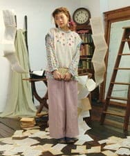 GJFFD31200 Jocomomola(ホコモモラ) 【2WAY】Volar フラワーモチーフ半袖ニットベスト アイボリー