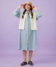 GJFFD31200 Jocomomola(ホコモモラ) 【2WAY】Volar フラワーモチーフ半袖ニットベスト アイボリー