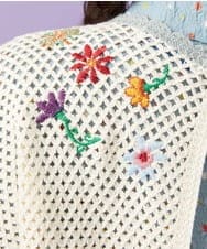 GJFFD31200 Jocomomola(ホコモモラ) 【2WAY】Volar フラワーモチーフ半袖ニットベスト アイボリー