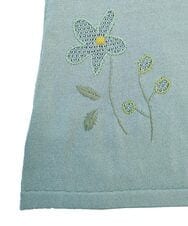 GJFFD50220 Jocomomola(ホコモモラ) El Rucio フラワー刺繍ニットプルオーバー ライトブルー