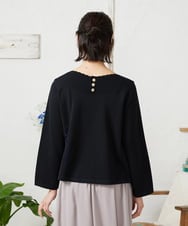 GJFFD50220 Jocomomola(ホコモモラ) El Rucio フラワー刺繍ニットプルオーバー ブラック