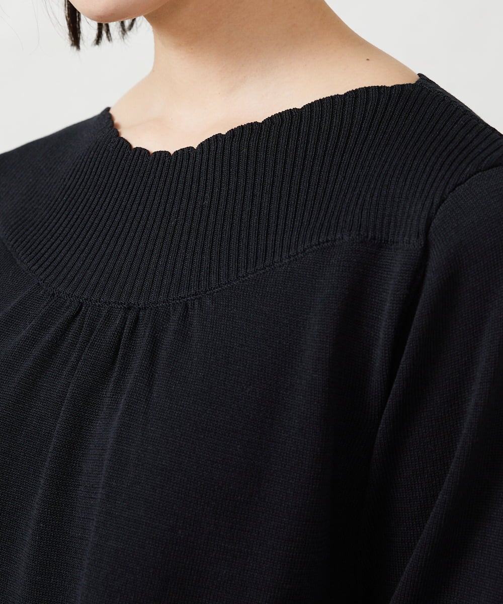 GJFFD50220 Jocomomola(ホコモモラ) El Rucio フラワー刺繍ニットプルオーバー ブラック