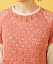 GJFFV32190 Jocomomola(ホコモモラ) WASHI ニットベスト ピンク