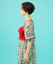 GJFGB01180 Jocomomola(ホコモモラ) Fruto フリルニットビスチェ レッド