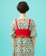GJFGB01180 Jocomomola(ホコモモラ) Fruto フリルニットビスチェ レッド