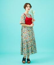 GJFGB01180 Jocomomola(ホコモモラ) Fruto フリルニットビスチェ レッド