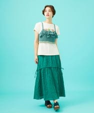 GJFGB01180 Jocomomola(ホコモモラ) Fruto フリルニットビスチェ レッド