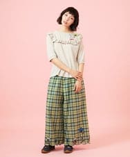 GJFGE02220 Jocomomola(ホコモモラ) Dulcinea フリルニットプルオーバー アイボリー