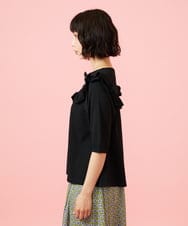 GJFGE02220 Jocomomola(ホコモモラ) Dulcinea フリルニットプルオーバー ブラック