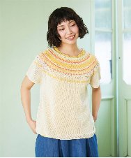 GJFGE33200 Jocomomola(ホコモモラ) Washi サマーニットプルオーバー アイボリー