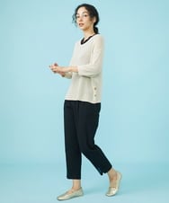 GJFGW30160 Jocomomola(ホコモモラ) リネン混 プルオーバーニット ベージュ