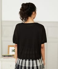 GJFHA30200 Jocomomola(ホコモモラ) Brisa フラワー刺繍シアーニット ブラック