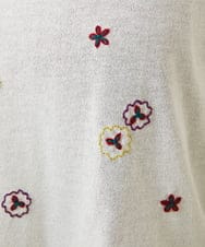 GJFHA30200 Jocomomola(ホコモモラ) Brisa フラワー刺繍シアーニット ブラック