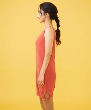 GJFHB46190 Jocomomola(ホコモモラ) NATURAL YARN　コットンニットチュニック レッド