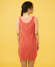 GJFHB46190 Jocomomola(ホコモモラ) NATURAL YARN　コットンニットチュニック レッド