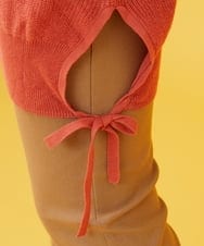 GJFHB46190 Jocomomola(ホコモモラ) NATURAL YARN　コットンニットチュニック レッド