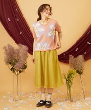 GJFHD01200 Jocomomola(ホコモモラ) Flores de verano フラワージャカードニットプルオーバー オレンジ