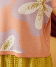 GJFHD01200 Jocomomola(ホコモモラ) Flores de verano フラワージャカードニットプルオーバー オレンジ