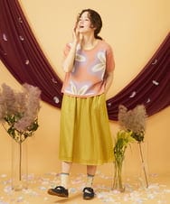 GJFHD01200 Jocomomola(ホコモモラ) Flores de verano フラワージャカードニットプルオーバー オレンジ