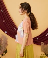 GJFHD01200 Jocomomola(ホコモモラ) Flores de verano フラワージャカードニットプルオーバー オレンジ