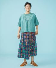 GJFHS30160 Jocomomola(ホコモモラ) ハイツイストコットン ブローチ付きニットプルオーバー イエロー