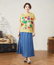 GJFJA01240 Jocomomola(ホコモモラ) Callejero インターシャシアーニットプルオーバー ブラック