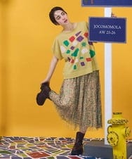GJFJA01240 Jocomomola(ホコモモラ) Callejero インターシャシアーニットプルオーバー ブラック