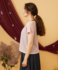 GJFJD31200 Jocomomola(ホコモモラ) Capricho バックリボンサマーニットプルオーバー ライトピンク