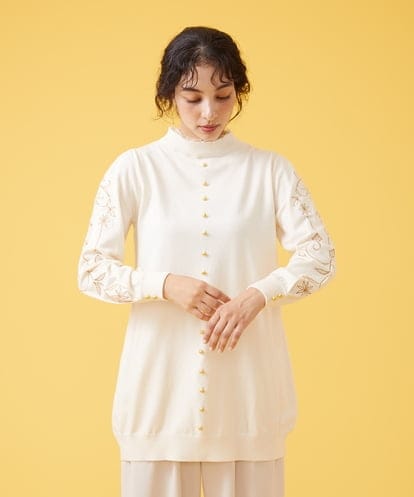 GJFLP70250  Rayasos de punto 刺繍ニットチュニック